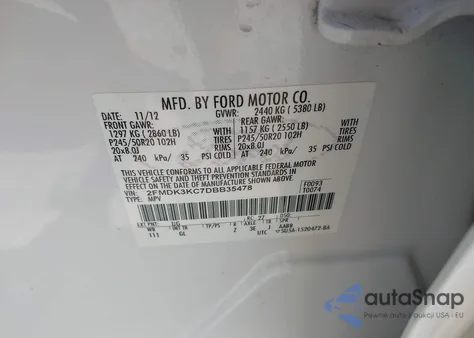 2013 Ford Edge Limited из США, поврежденный, VIN 2FMDK3KC7DBB35478